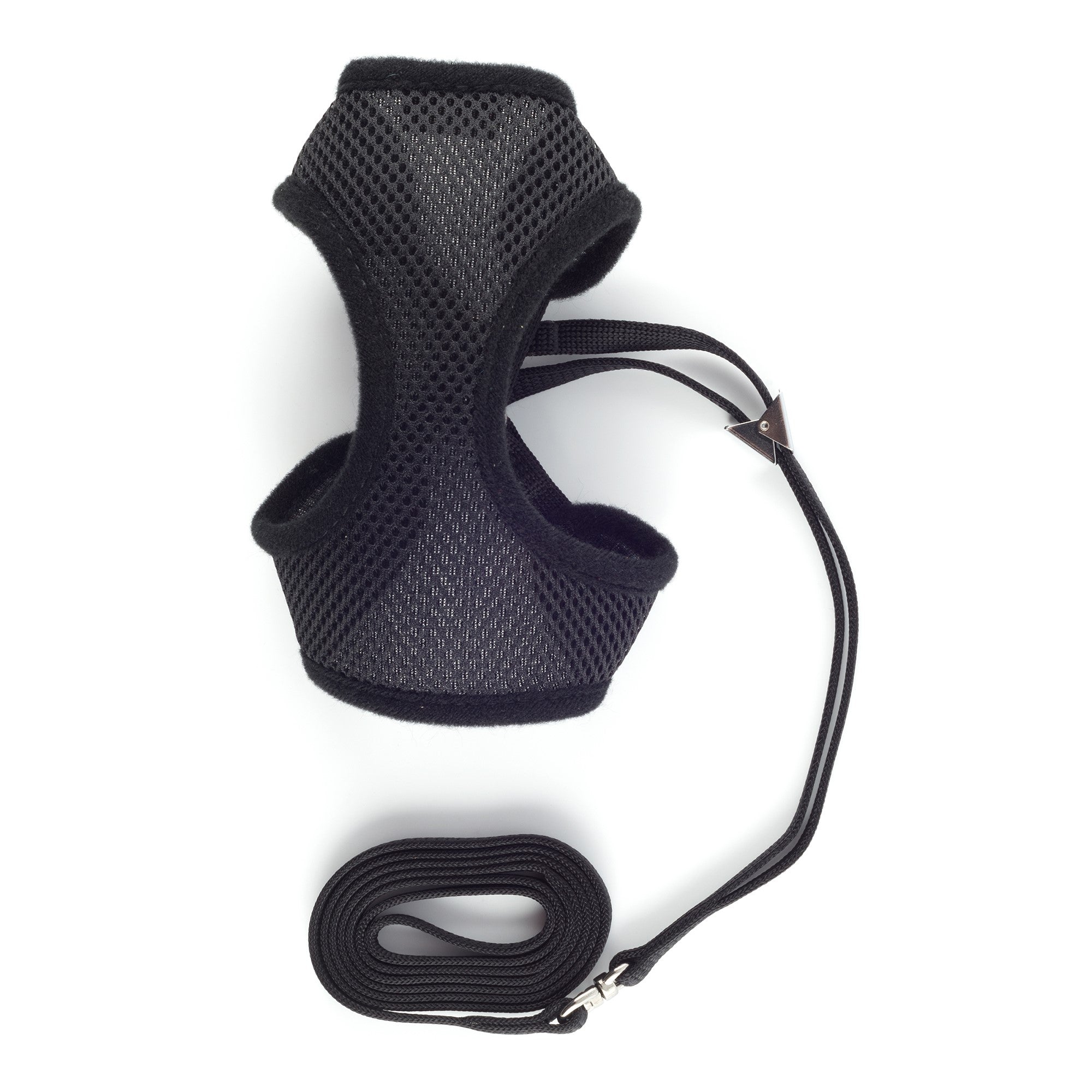 Ancol Soft Cat Harness and Lead – Black, Medium, Breathable Mesh