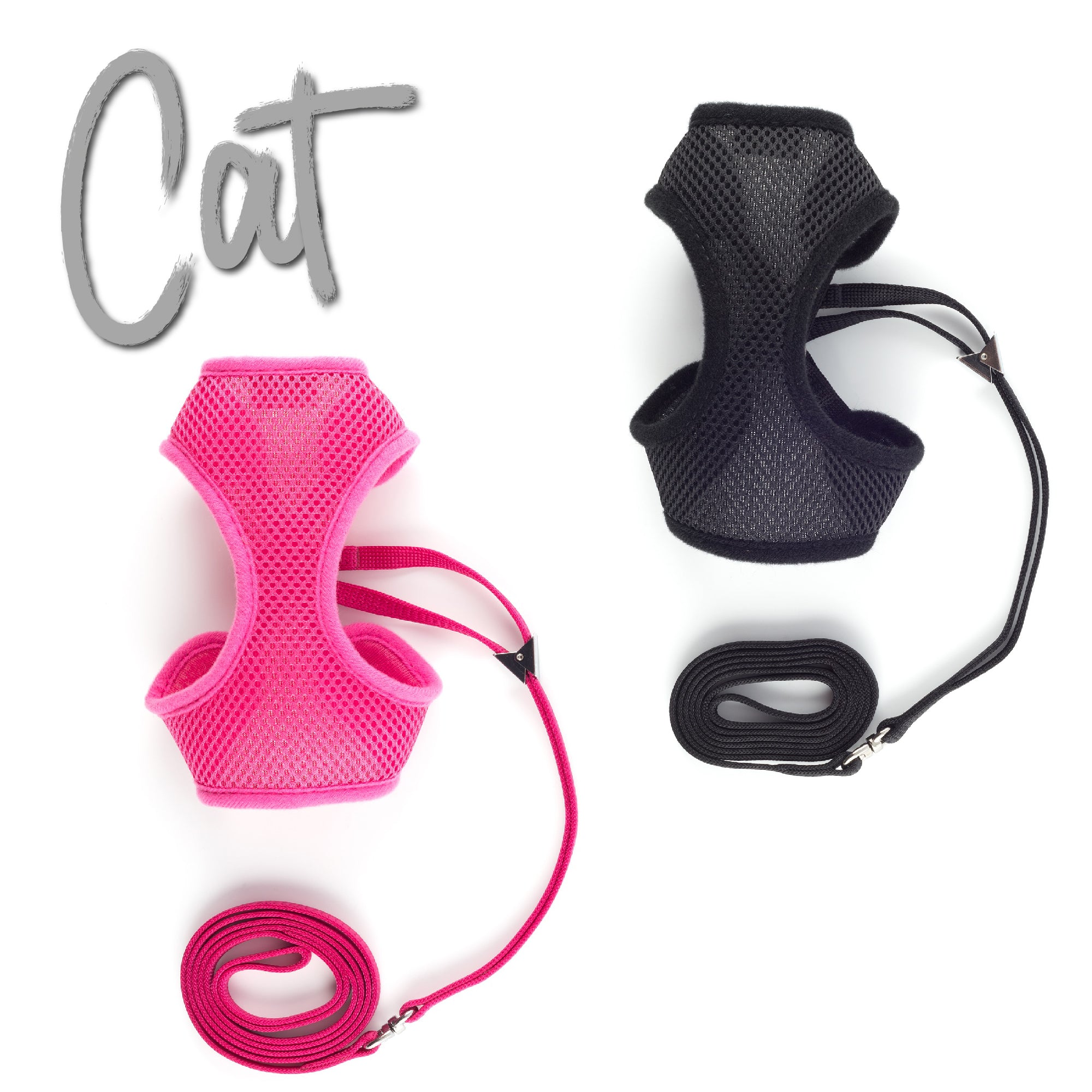 Ancol Soft Cat Harness and Lead – Pink, Medium, Breathable Mesh
