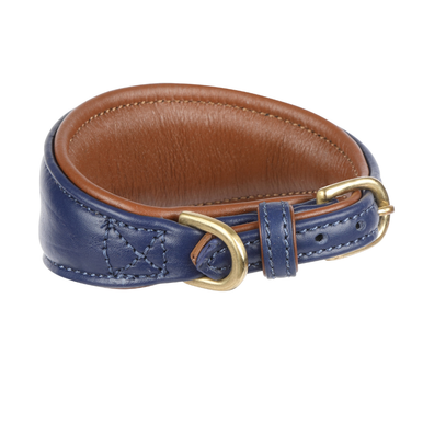 Digby & Fox Padded Leather Greyhound Collar Navy L