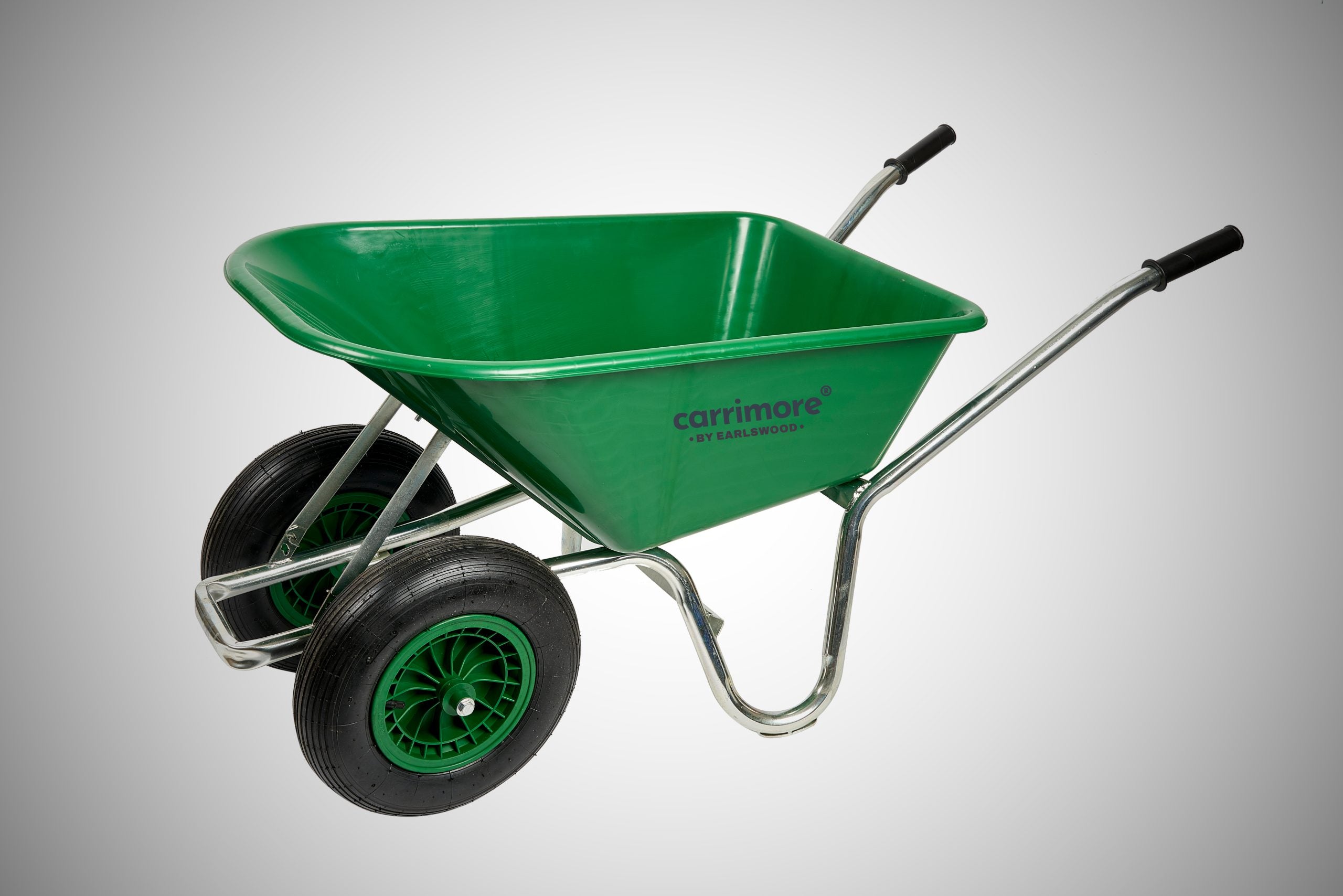 Earlswood Carrimore 120l Dual Wheel Stable Barrow Heavy Duty Green