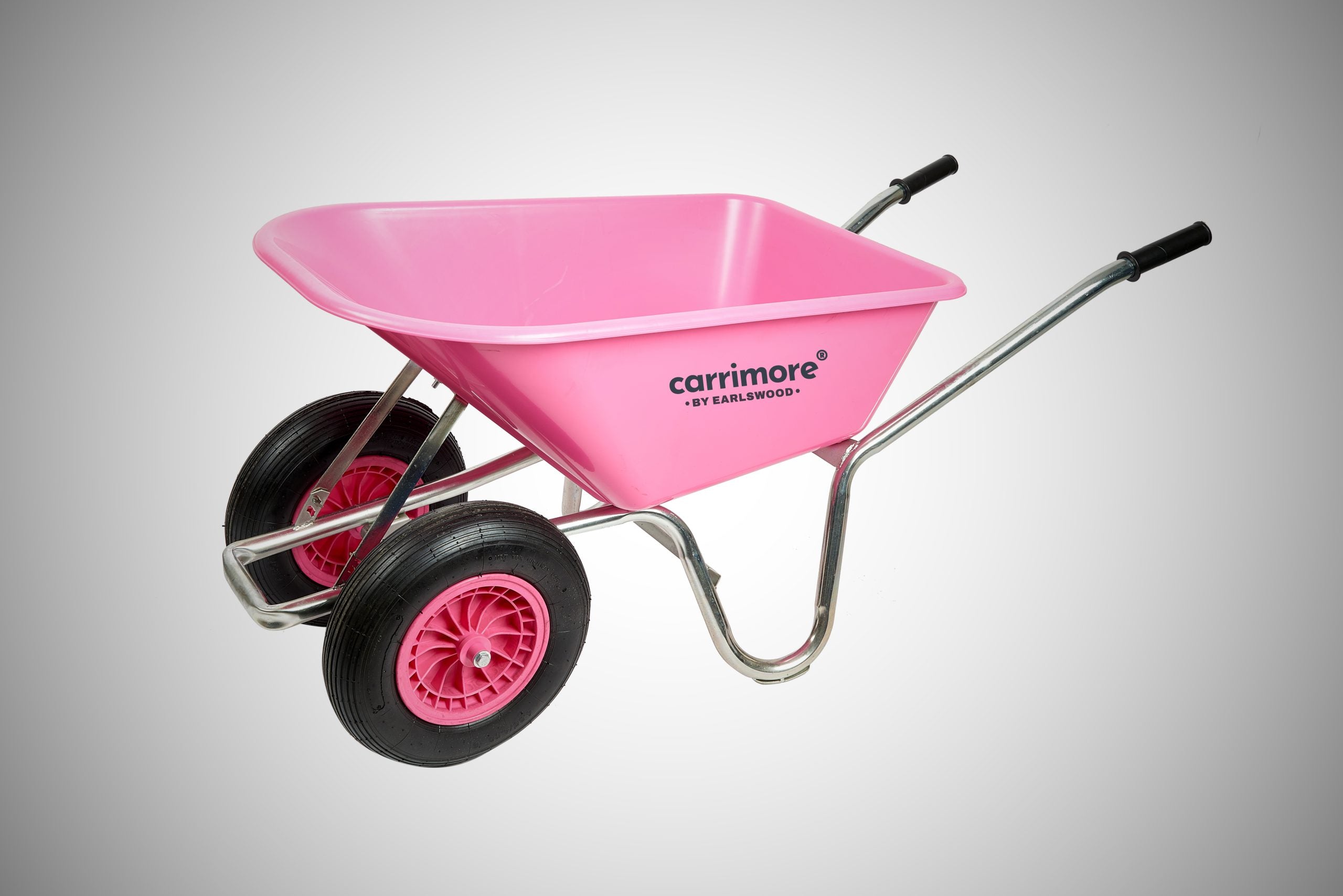 Earlswood Carrimore 120l Dual Wheel Stable Barrow Heavy Duty Pink