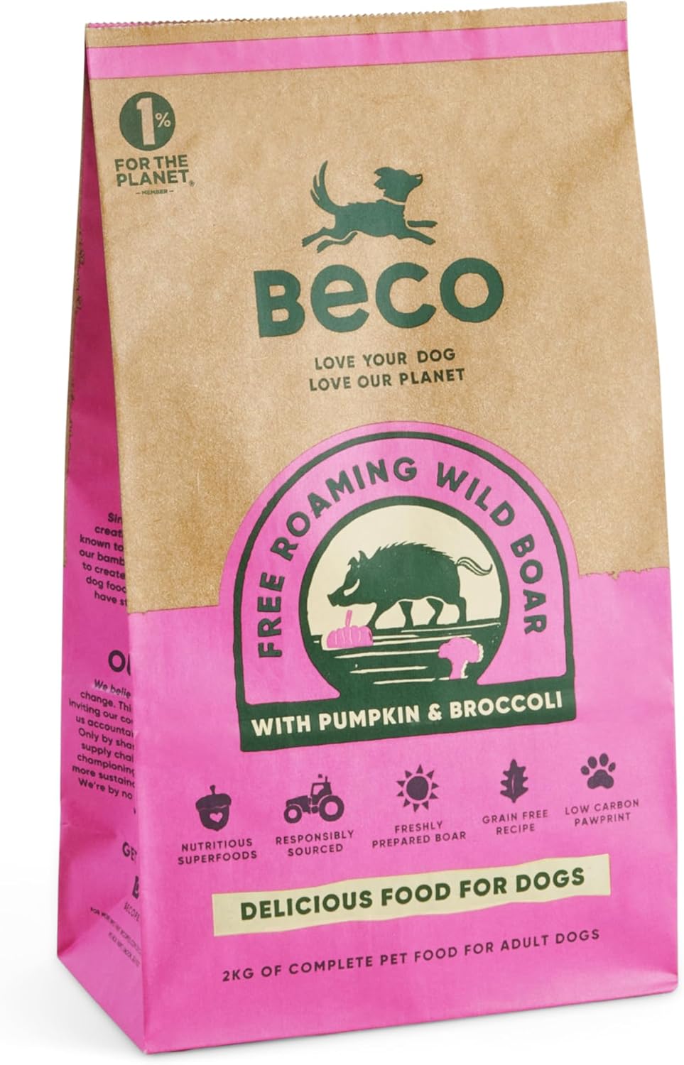 Beco Wild Boar Complete Dry Dog Food, 2kg - Animall
