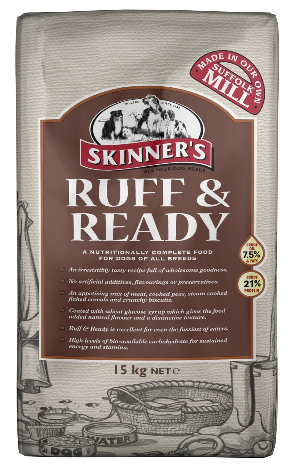 Skinner's Ruff and Ready 15kg – Complete Dog Food for All Breeds & Life Stages