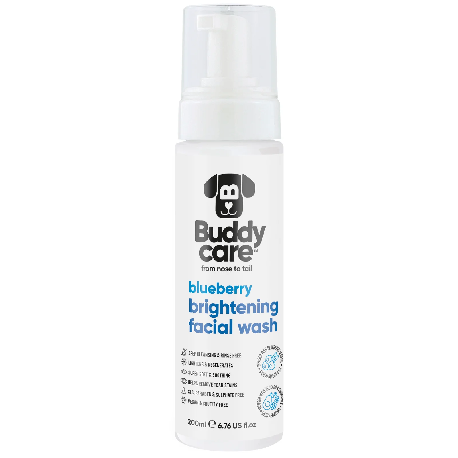 Buddycare Dog Facial Wash – Brightening Blueberry, 200ml