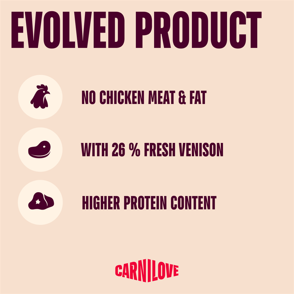 Carnilove Active Venison, Reindeer & Wild Boar Grain-Free Dry Dog Food for Active Adult Dogs 1.5kg