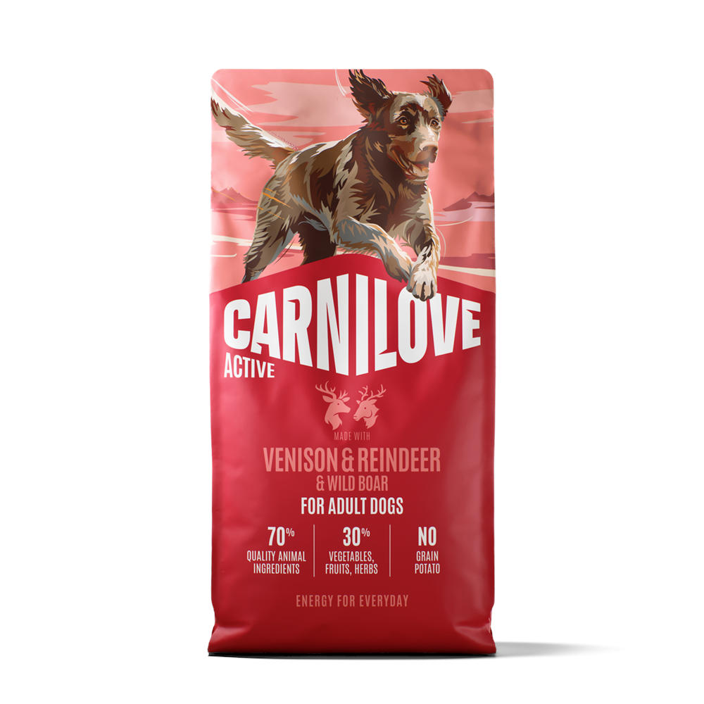 Carnilove Active Venison, Reindeer & Wild Boar Grain-Free Dry Dog Food for Active Adult Dogs 1.5kg