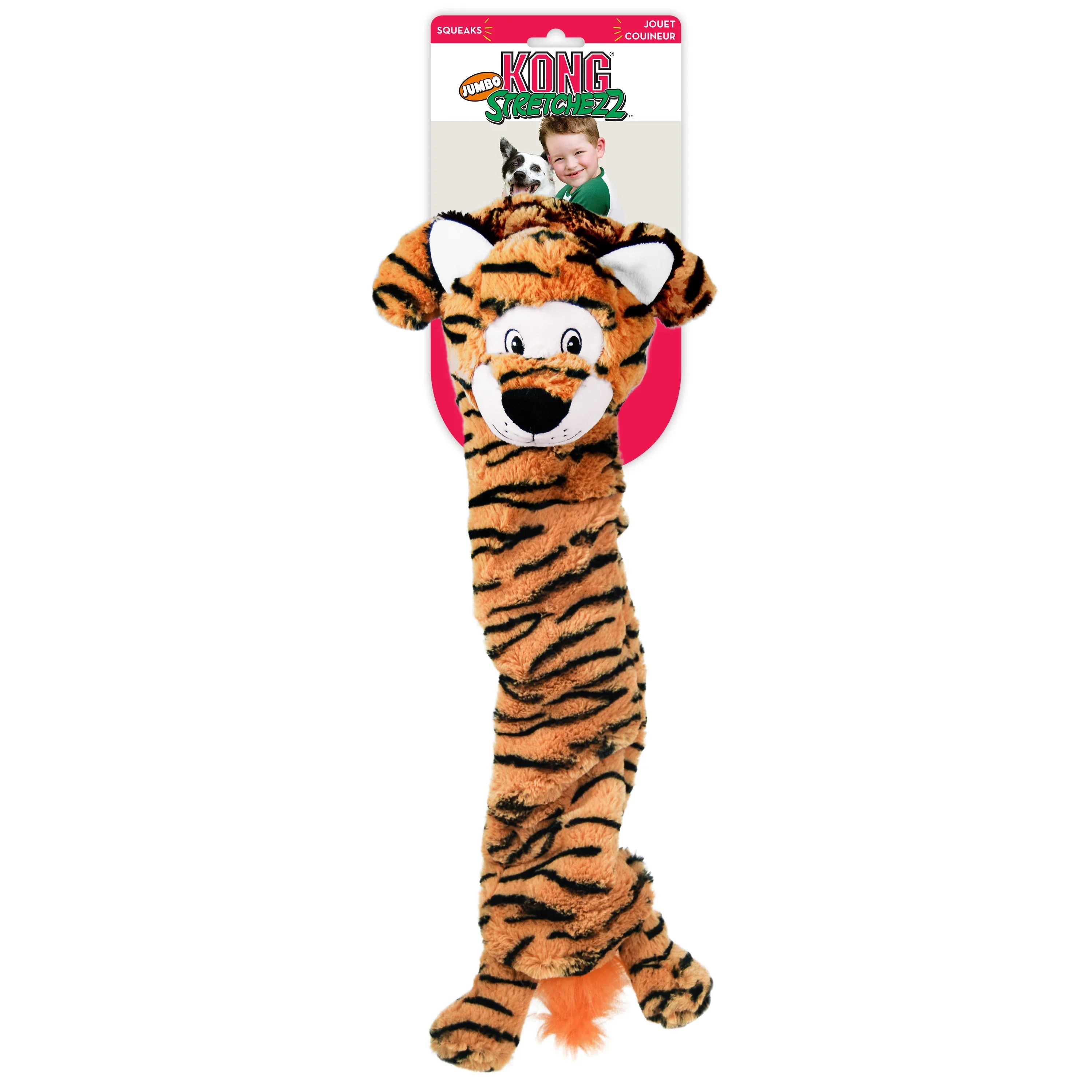 KONG Stretchezz Jumbo Tiger – XLarge Dog Toy