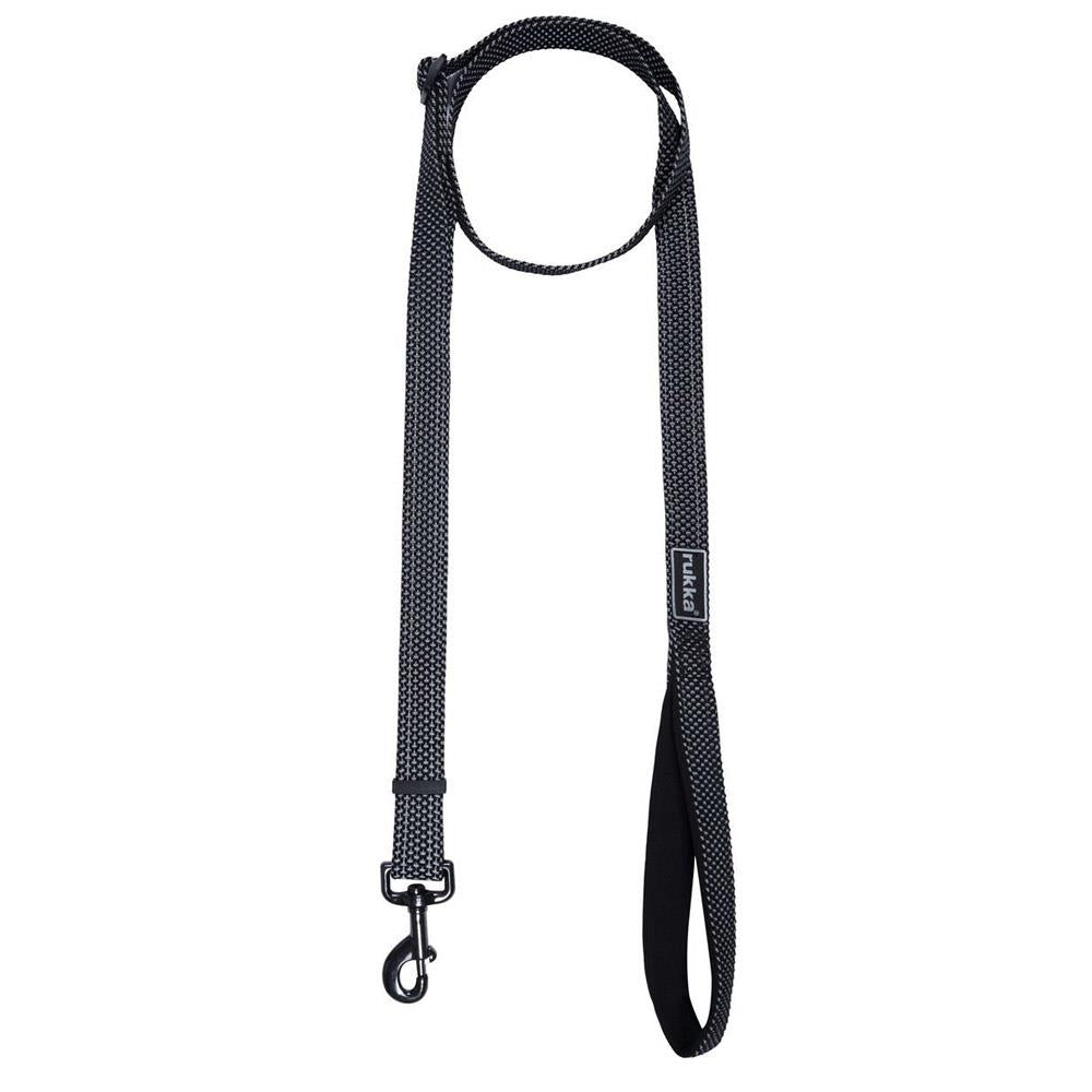 Rukka Pets Star Dog Lead – Black, Medium 20mm x 200cm Reflective