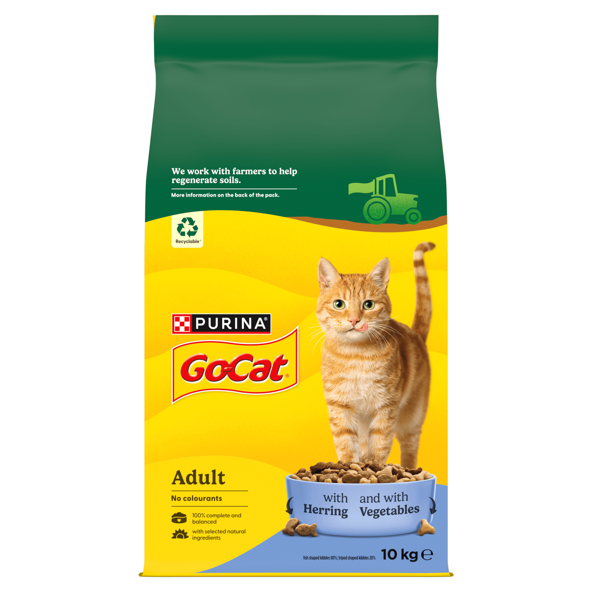 Go-Cat Adult Herring & Vegetables – 10kg Complete Dry Cat Food