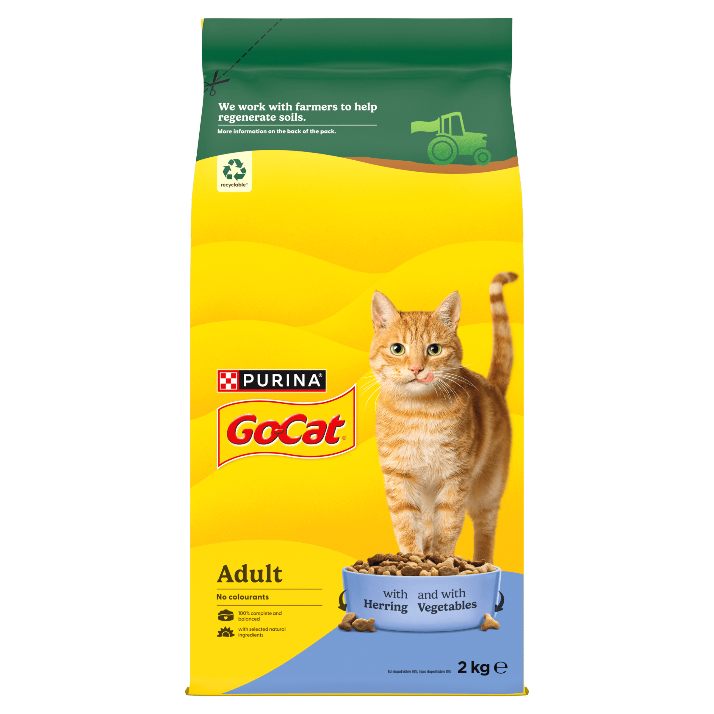 Go-Cat Adult Herring & Vegetables – 2kg Complete Dry Cat Food