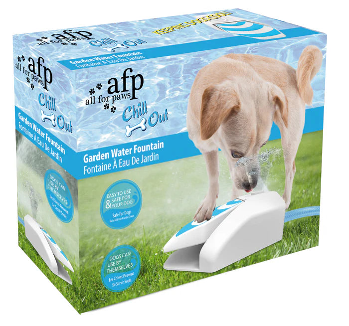 All For Paws Chill Out Garden Water Fountain - Paw-Operated Dog Water Dispenser