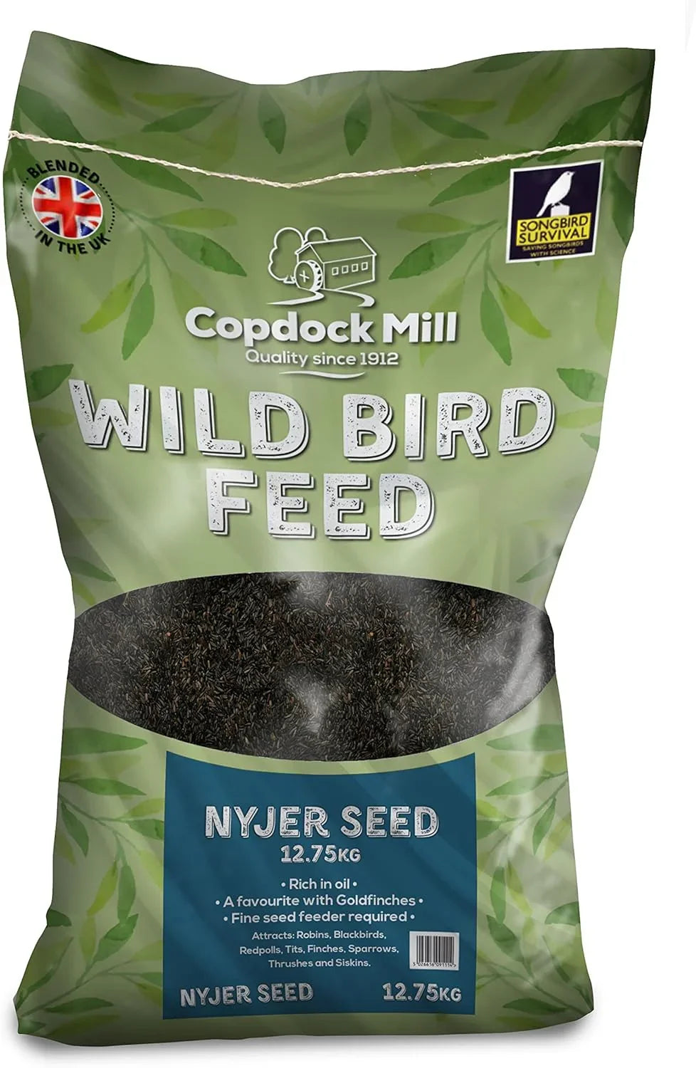 Copdock Mill Niger Seeds for Birds 12.5kg – High-Energy, Oil-Rich Wild Bird Feed