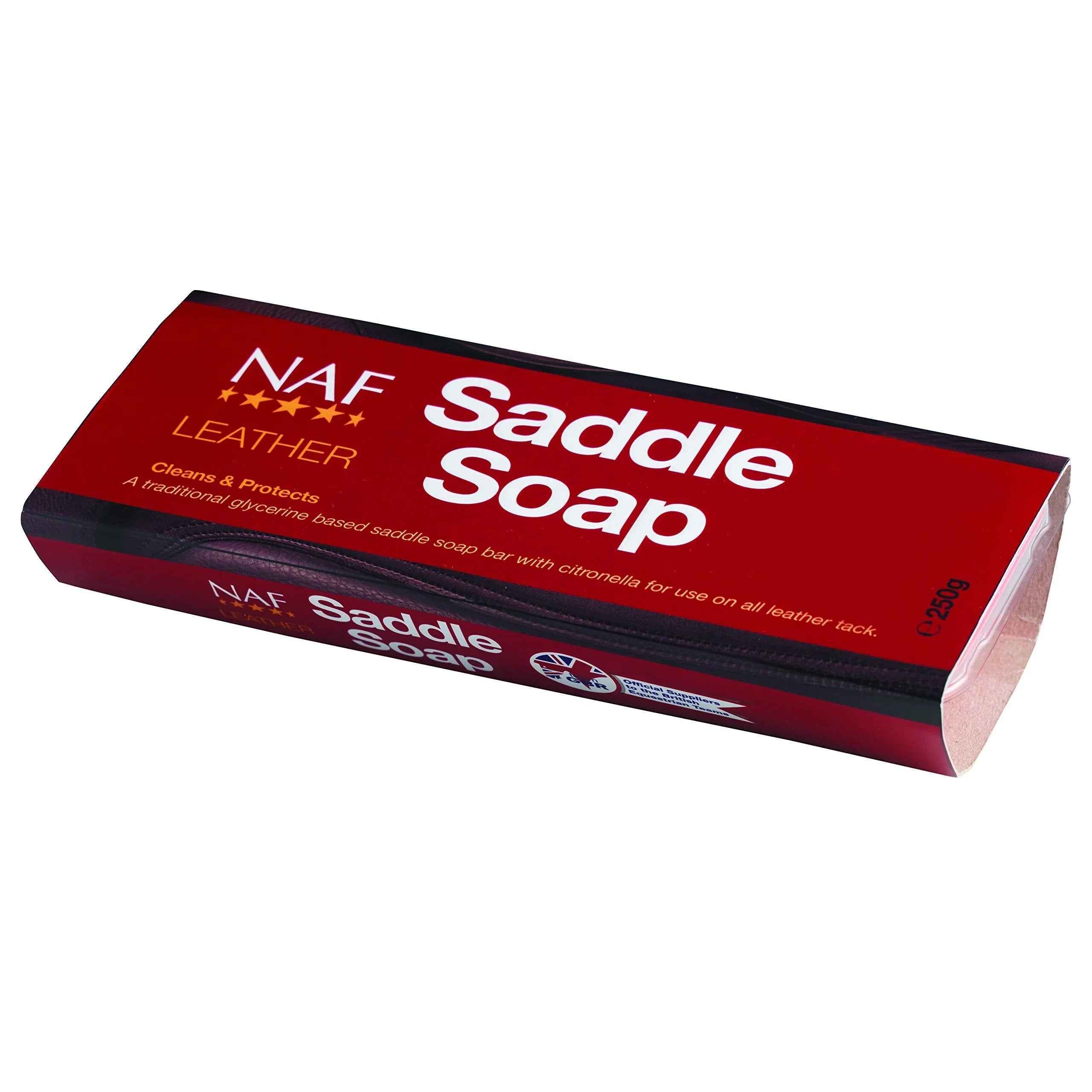 NAF Leather Saddle Soap – 250g | Glycerine-Based Tack Cleaner with Citronella