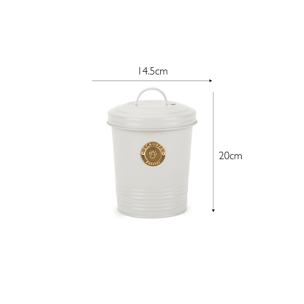 Scruffs Cantina 4L Steel Storage Pet Food Canister & Scoop - Light Grey