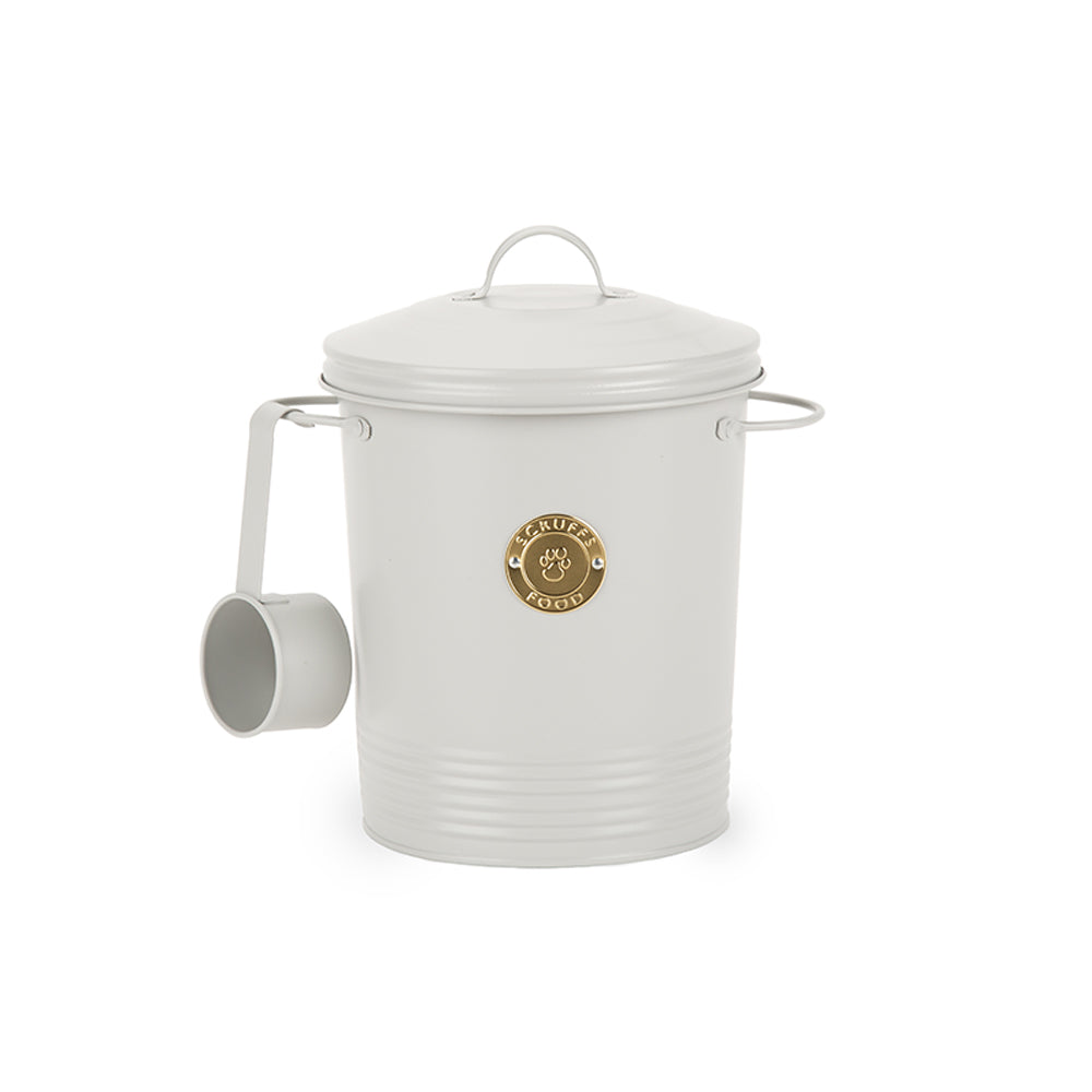 Scruffs Cantina 4L Steel Storage Pet Food Canister & Scoop - Light Grey