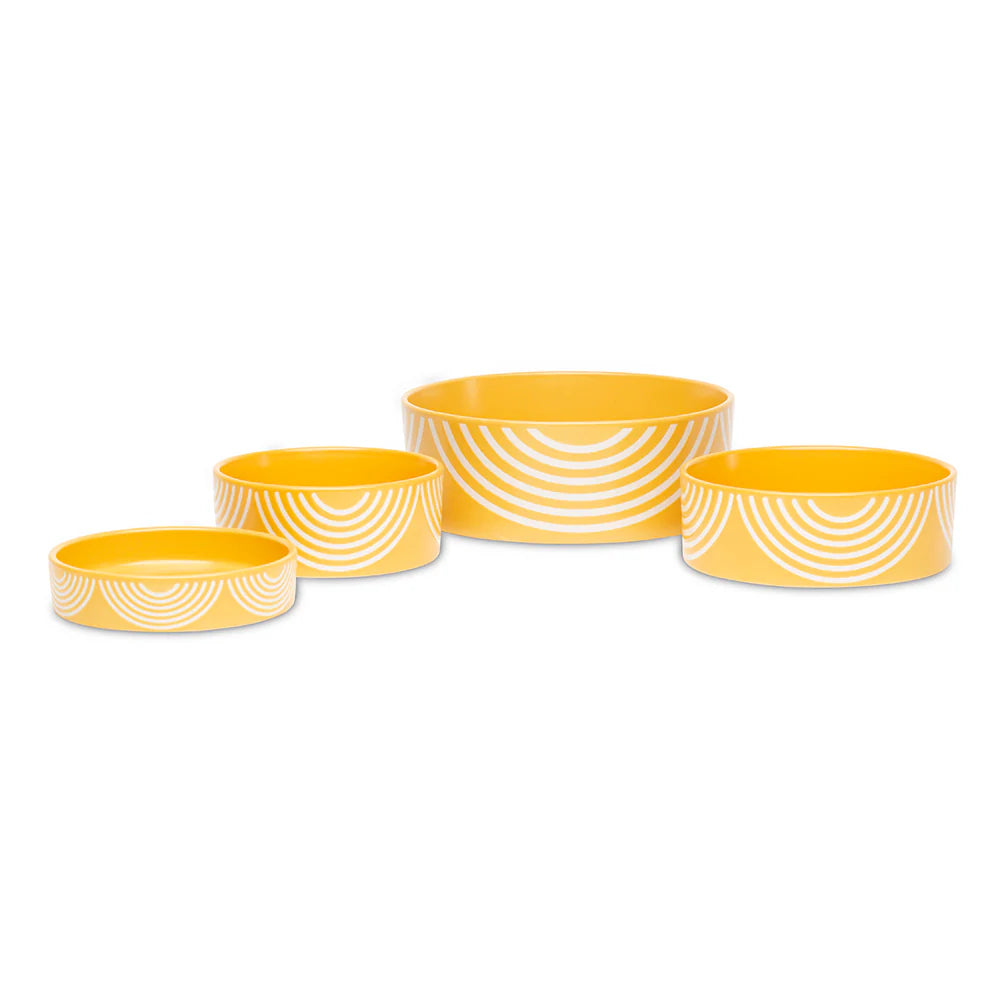Scruffs Aztec Dog Food Bowl 19cm Sunflower