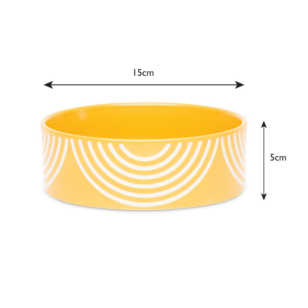 Scruffs Aztec Food Bowl 15cm Sunflower