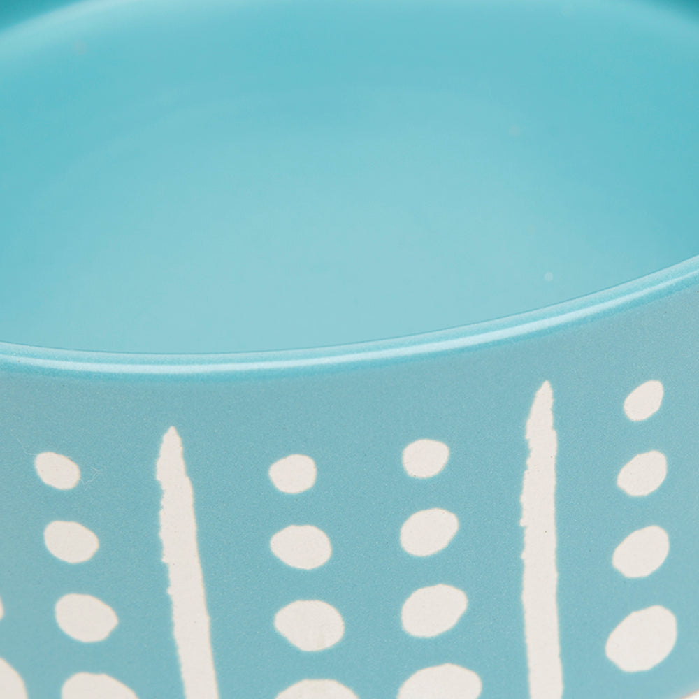 Scruffs Aztec Dog Food Bowl 15cm Turquoise