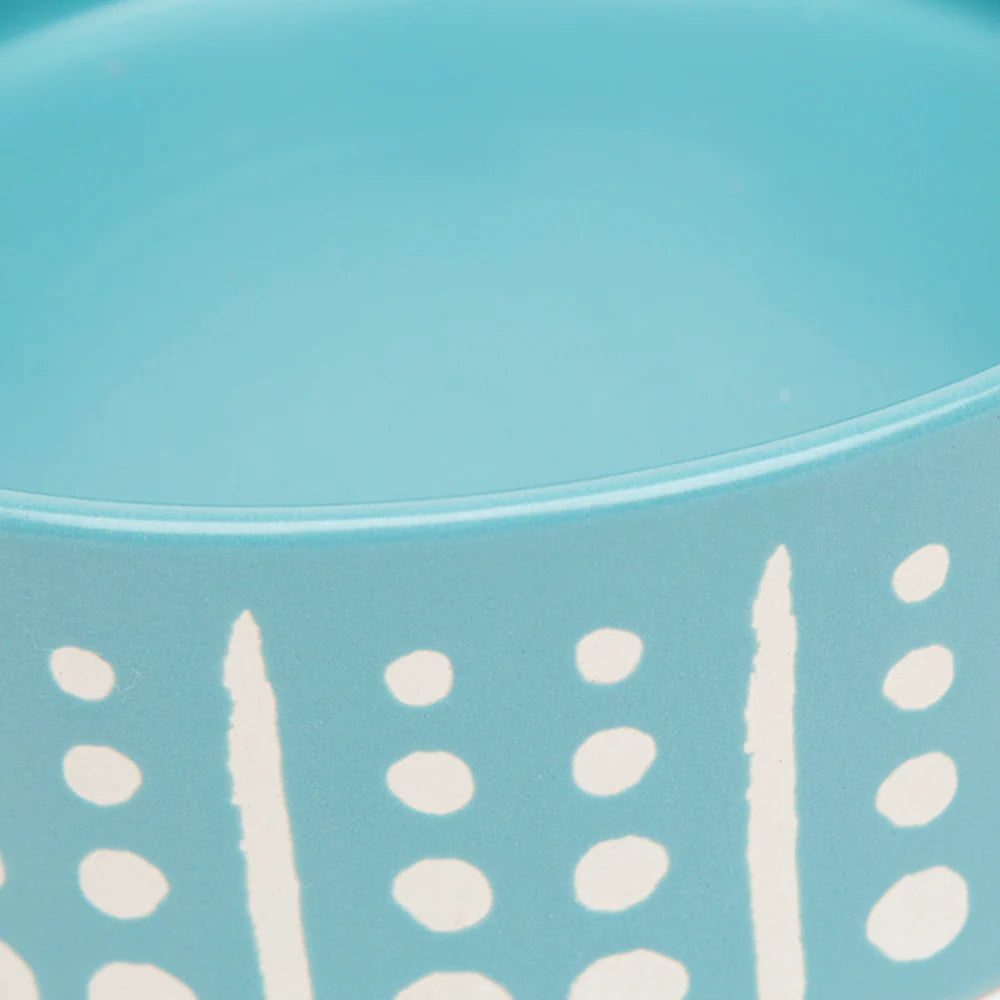 Scruffs Aztec Dog Food Bowl 19cm Turquoise