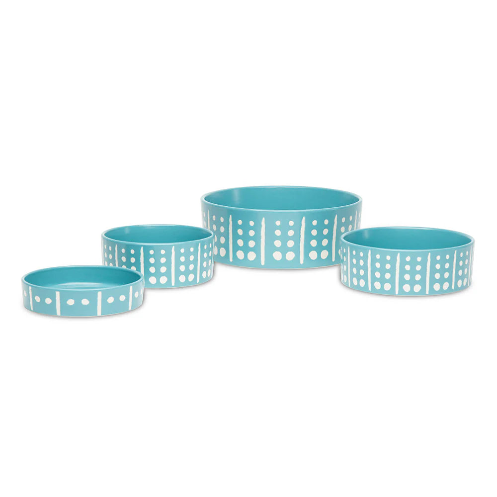 Scruffs Aztec Dog Food Bowl 19cm Turquoise