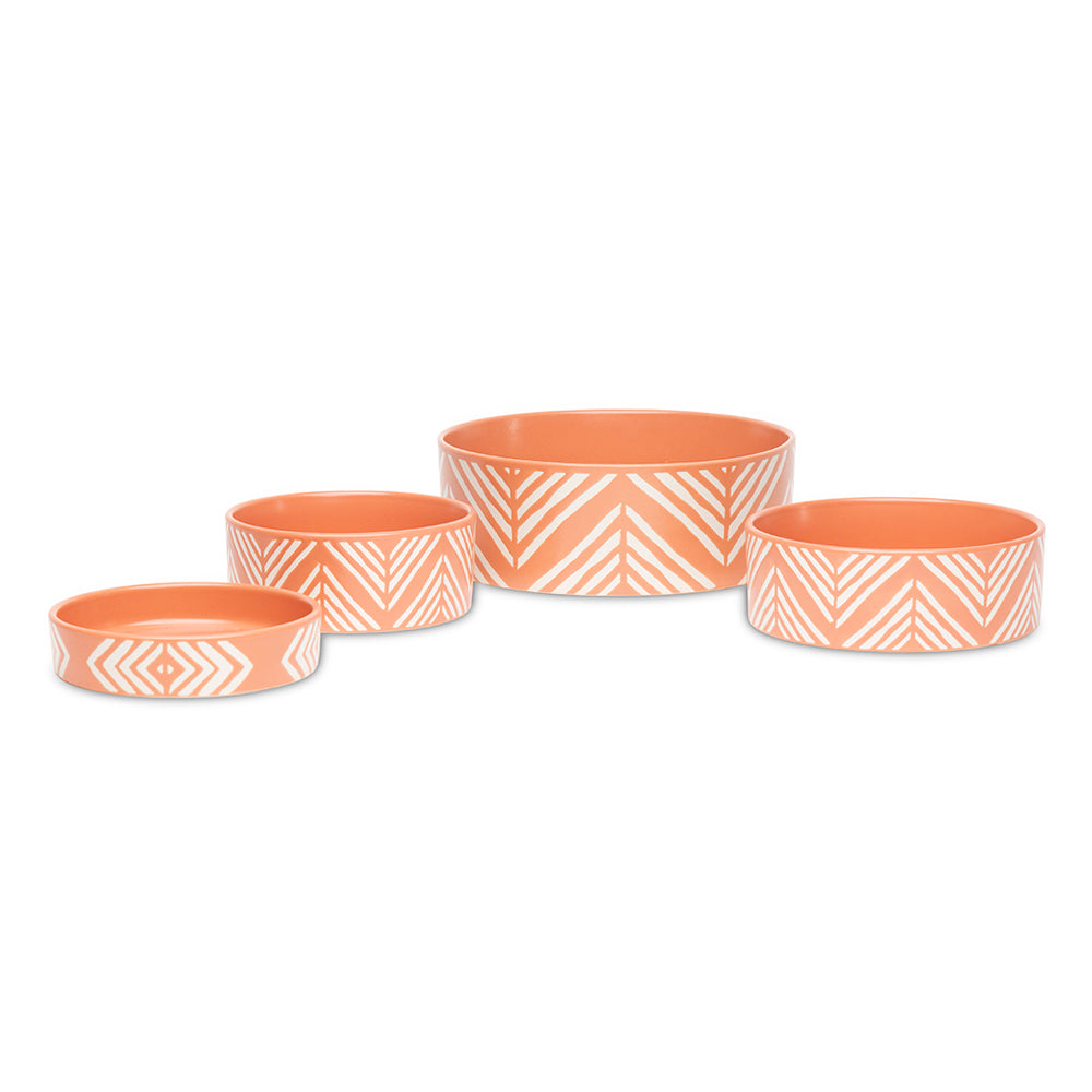 Scruffs Aztec Dog Food Bowl 15cm Terracotta