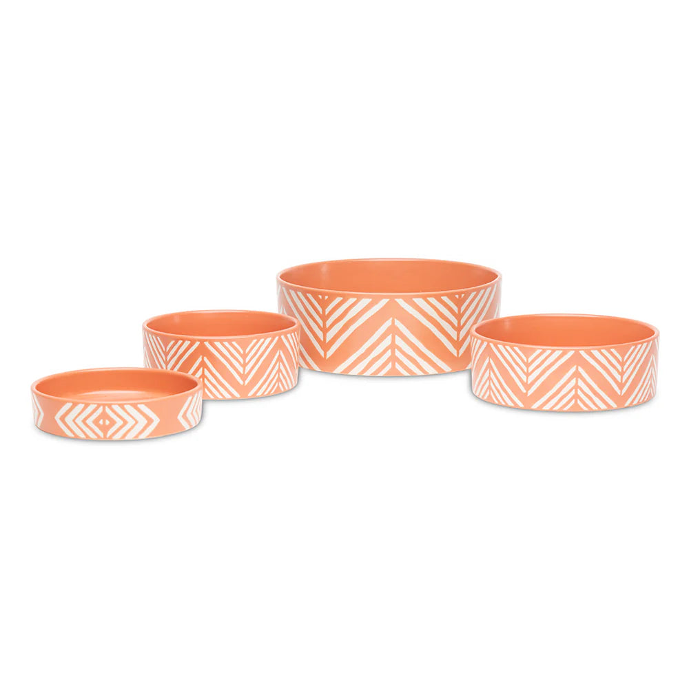 Scruffs Aztec Dog Food Bowl 19cm Terracotta