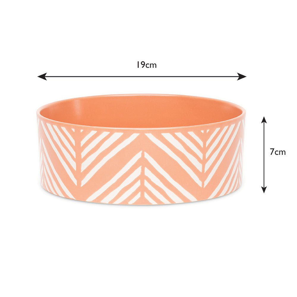 Scruffs Aztec Dog Food Bowl 19cm Terracotta
