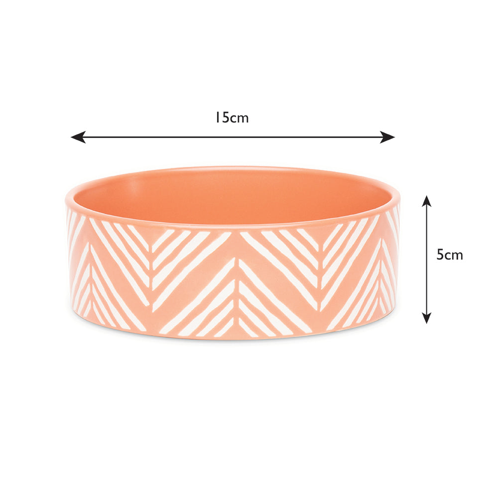 Scruffs Aztec Dog Food Bowl 15cm Terracotta
