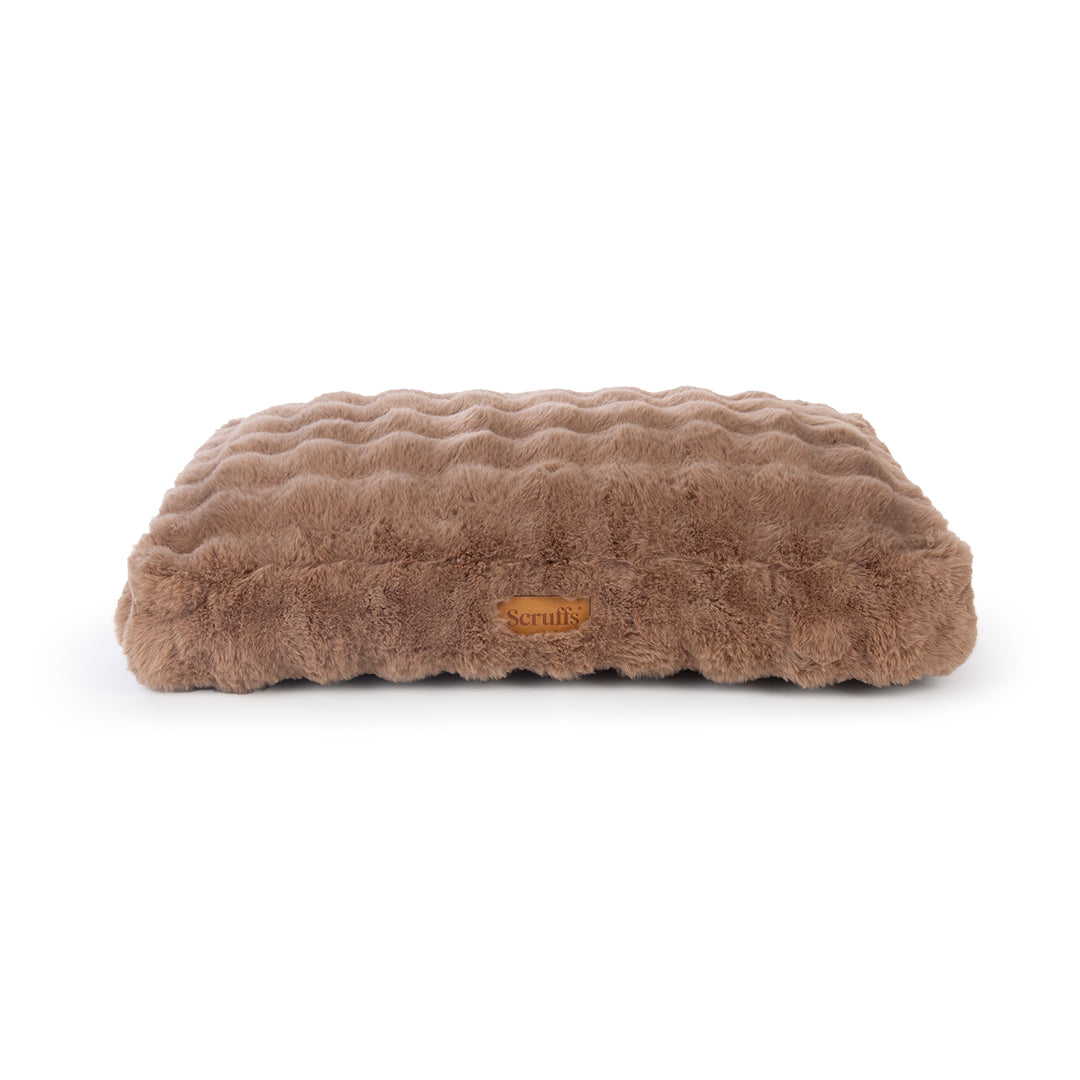 Scruffs Alpine Mattress Taupe XL Luxury Dog Bed, Thick Faux Fur, 100% Recycled Fill, Non-Slip Base, Machine Washable