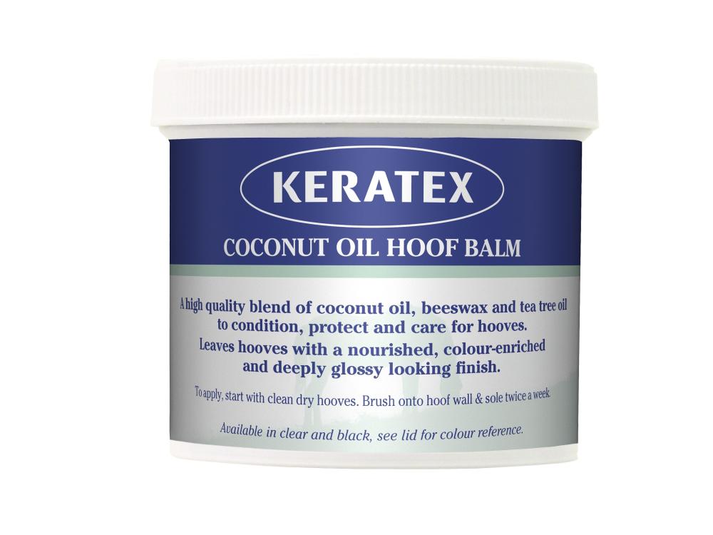 Keratex Coconut Oil Hoof Balm – Black, 400g Glossy Hoof Dressing
