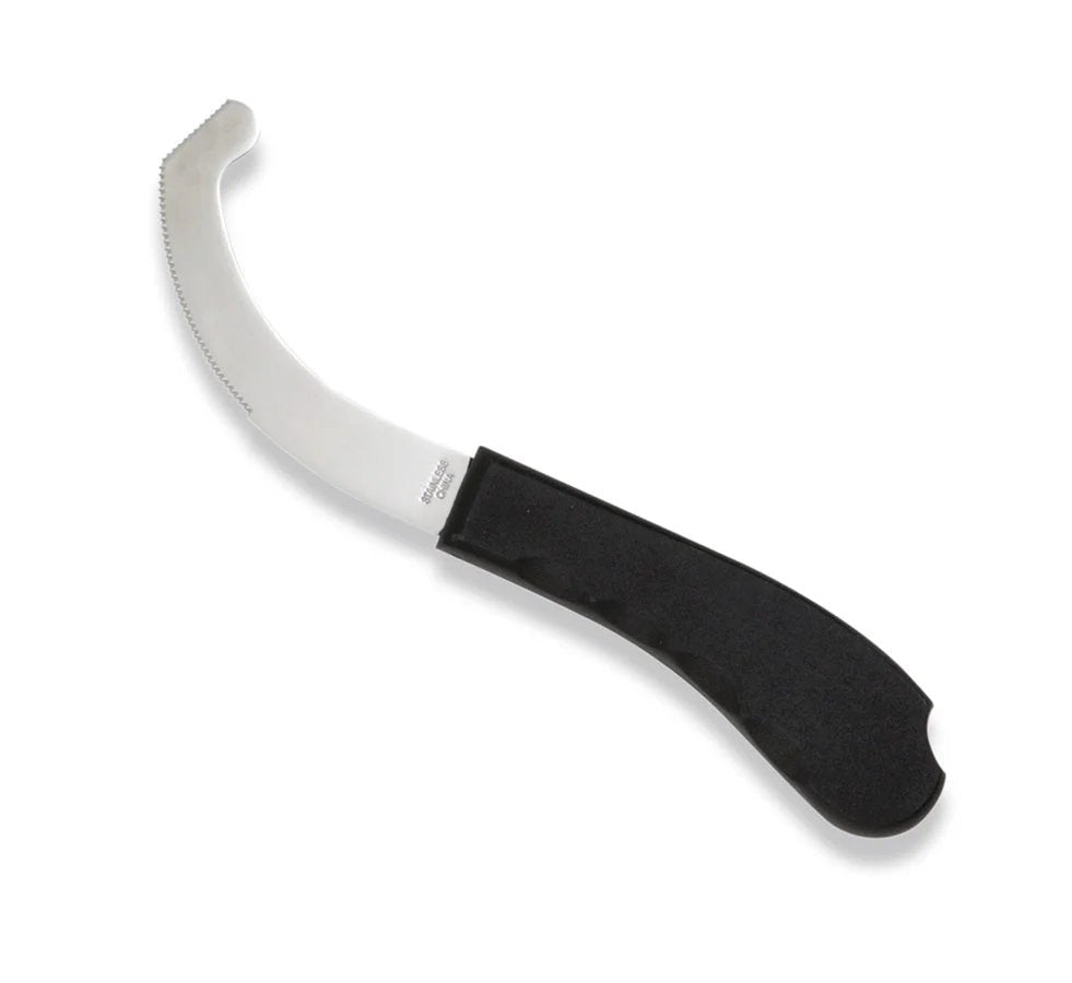Lincoln Bot Knife – Curved Blade Horse Grooming Tool with Plastic Handle