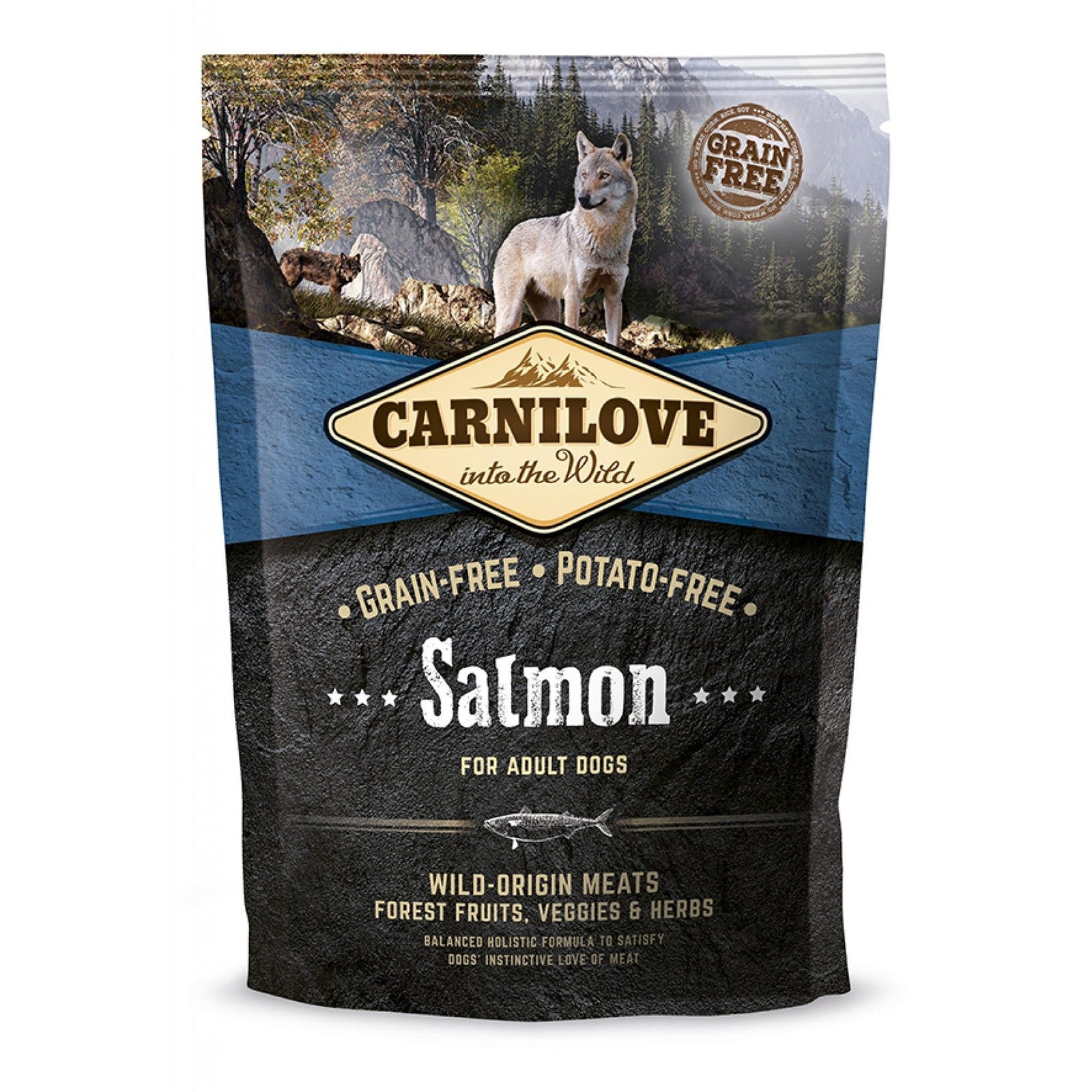CARNILOVE Grain Free Potato Free Salmon Adult Dog Food 1.5kg Dry Formula