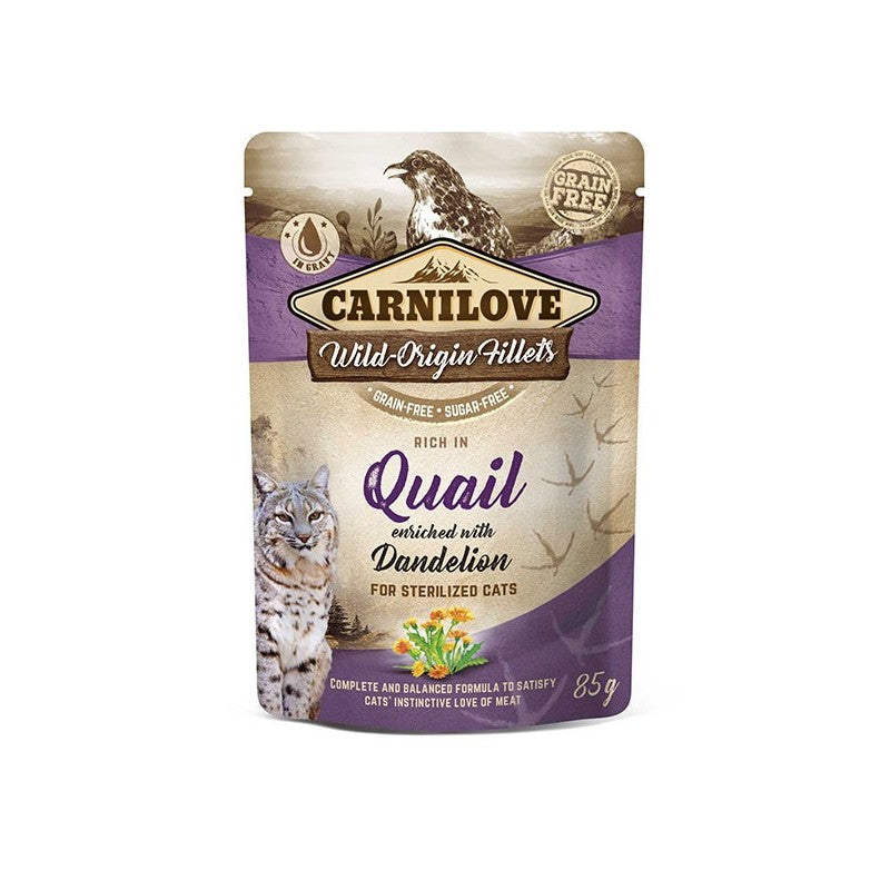 CARNILOVE Cat Pouch Quail with Dandelion 85g Wet Cat Food