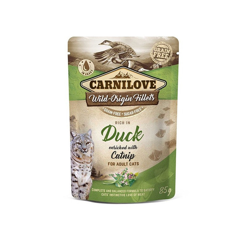 CARNILOVE Cat Pouch Duck with Catnip 85g Wet Cat Food