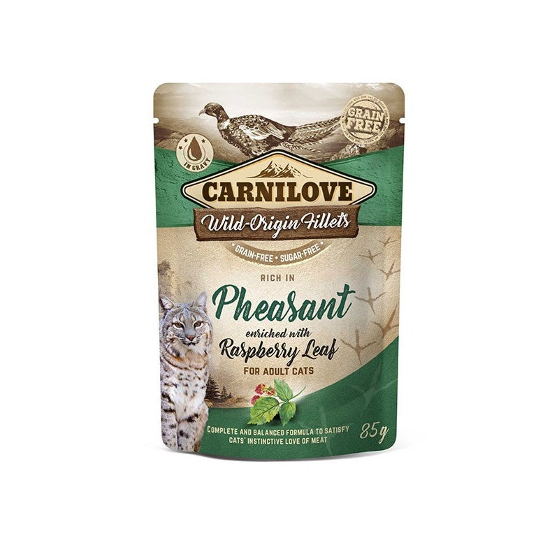 CARNILOVE Cat Pouch Pheasant with Raspberry Leaves 85g Wet Cat Food