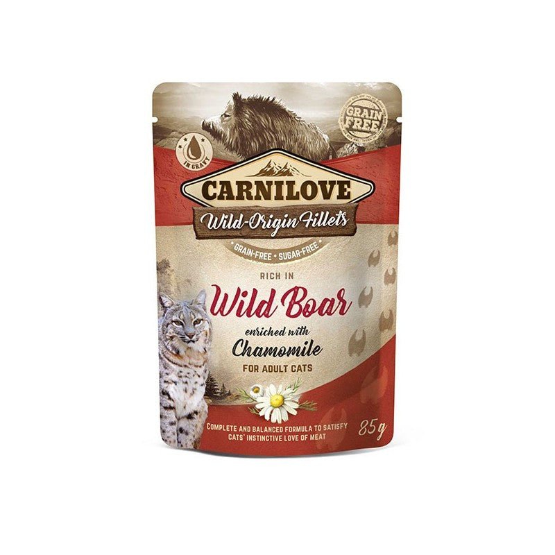 CARNILOVE Cat Pouch Wild Boar with Chamomile 85g Wet Cat Food