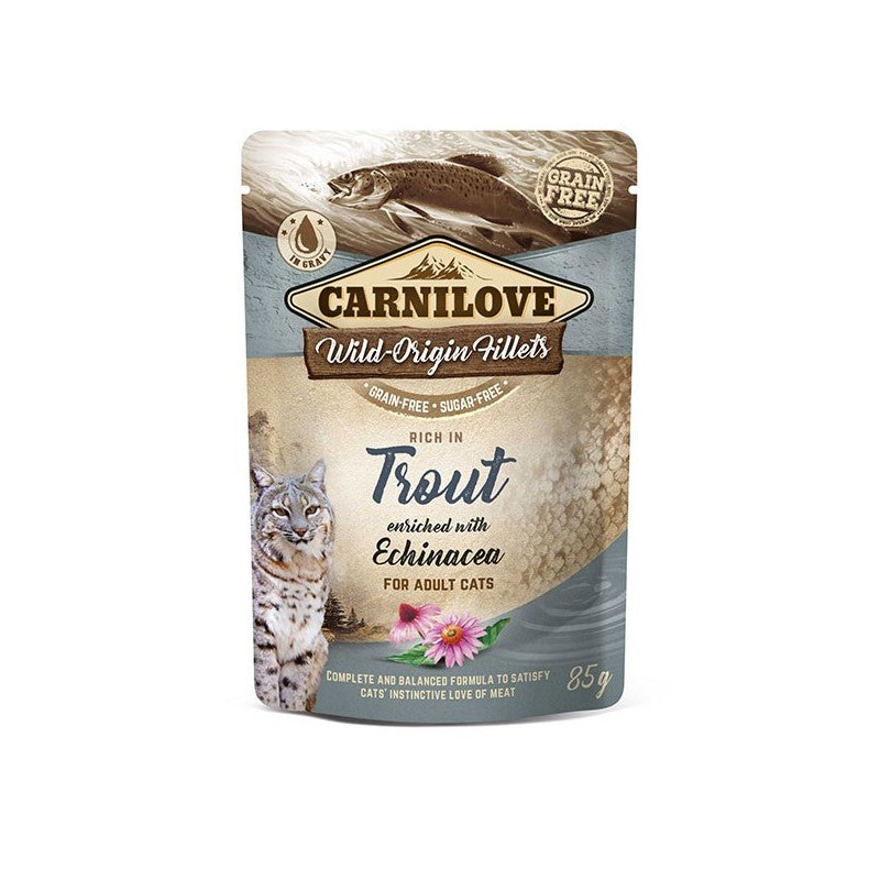 CARNILOVE Cat Pouch Trout with Echinacea 85g Wet Cat Food