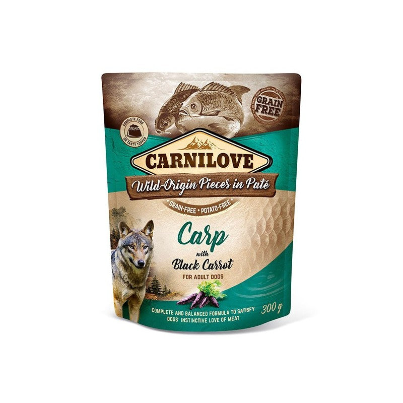 CARNILOVE Dog Pouch Carp with Black Carrot 300g Wet Dog Food