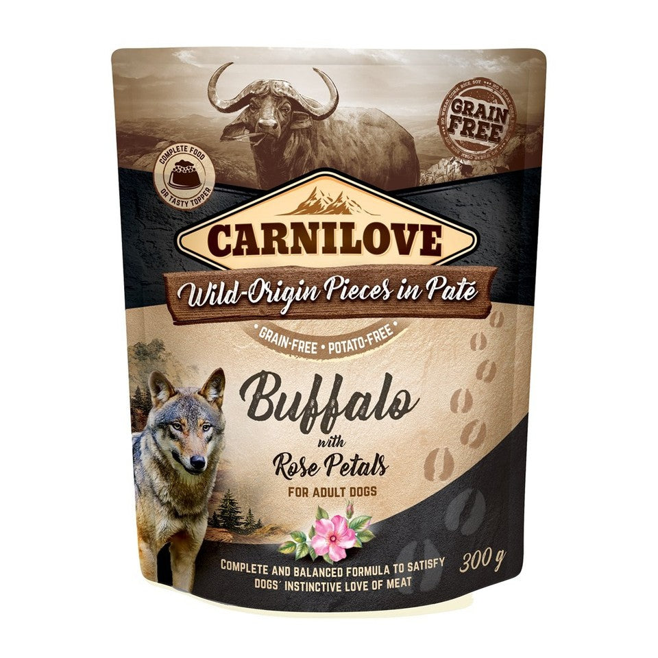 CARNILOVE Dog Pouch Buffalo with Rose Petals 300g Wet Dog Food