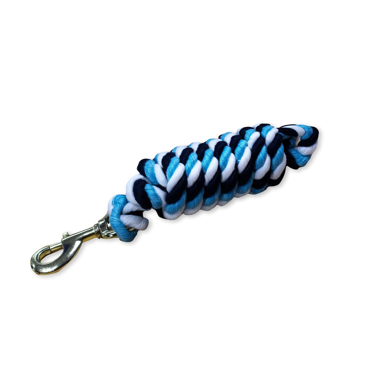 KM Elite Superfine Cotton Lead Rope 2m, navy, baby blue and white