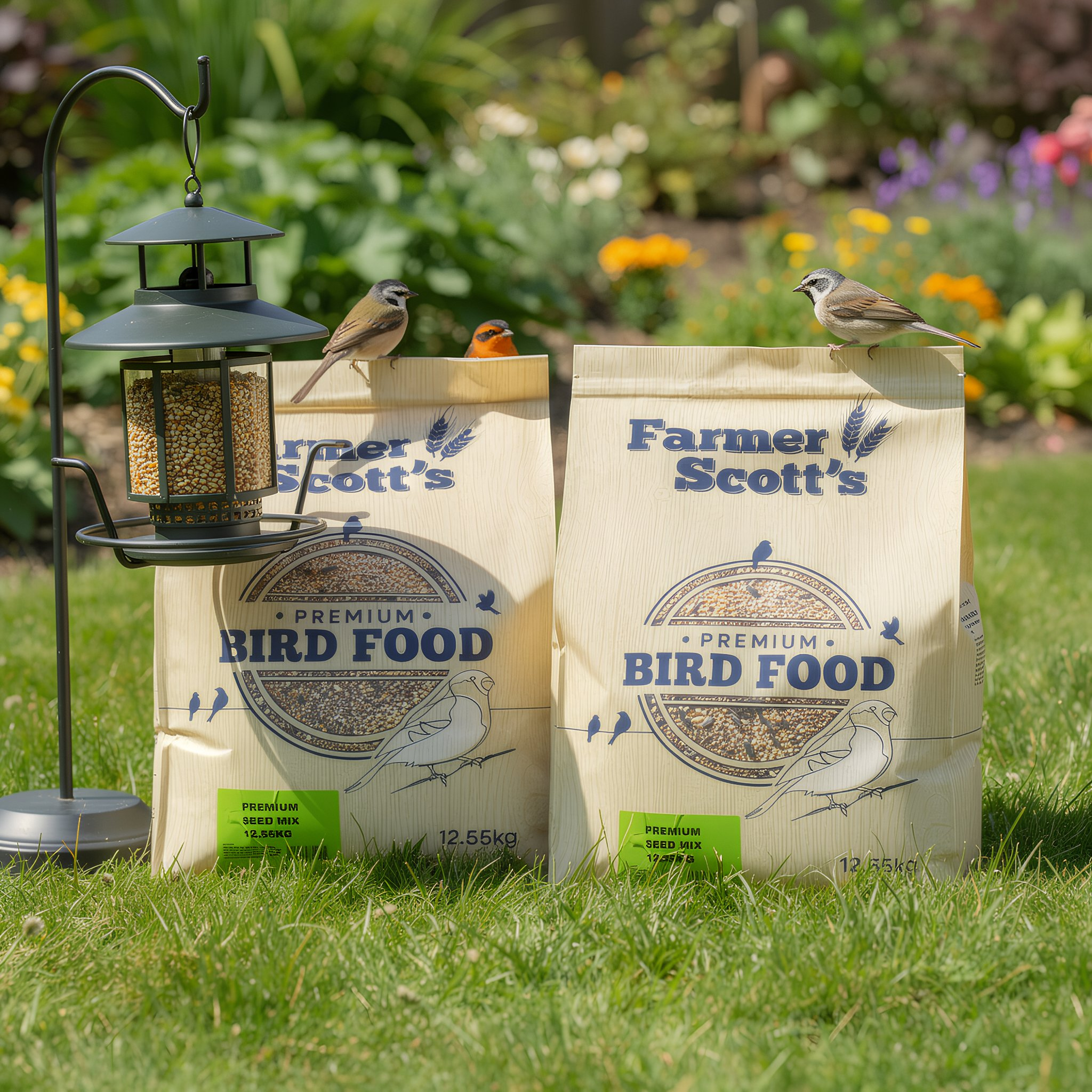 Farmer Scott's Premium Wild Bird Seed Mix - 12.55kg Bag -  Nutritious All-Season Feed for Garden Birds