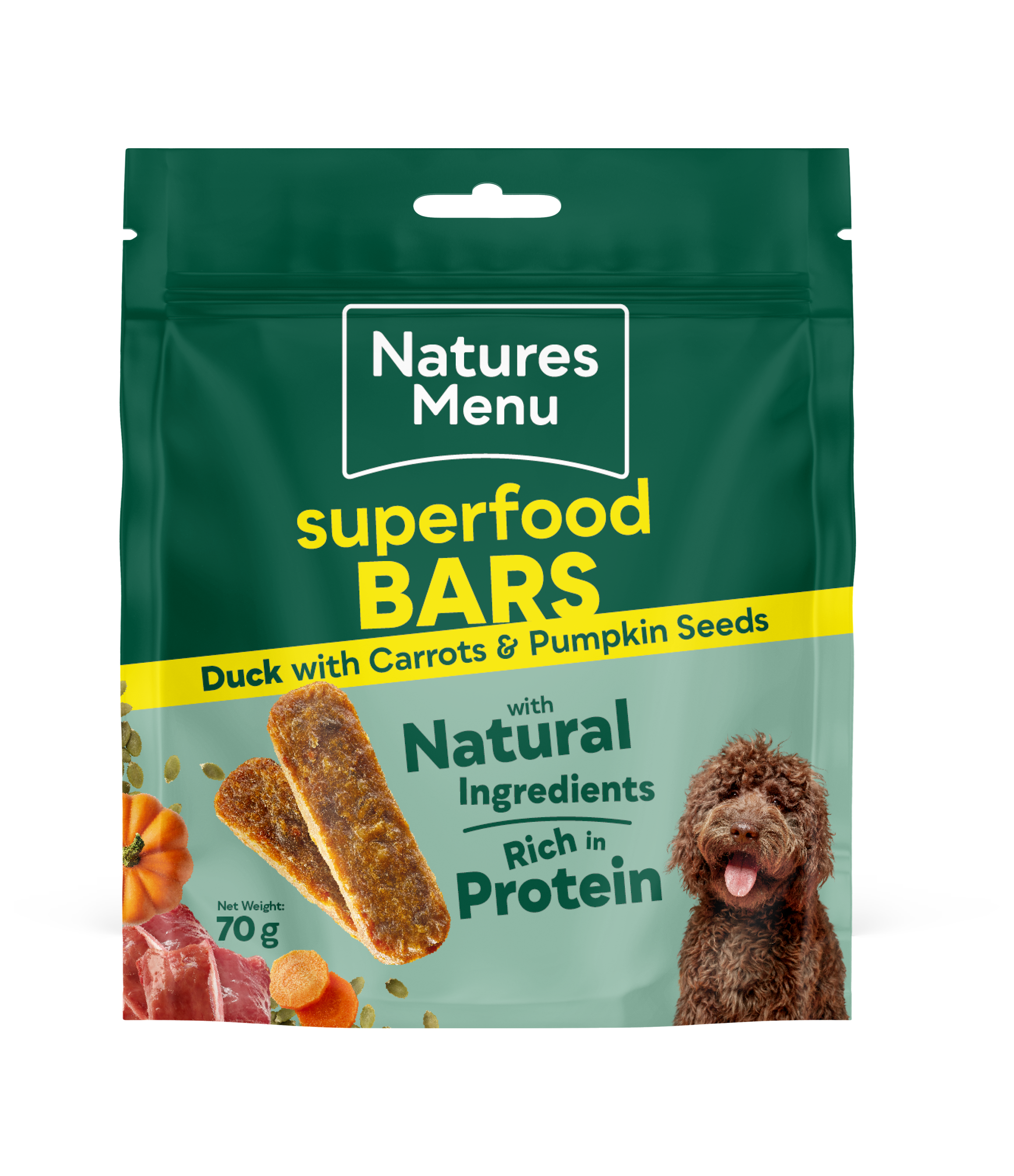 Natures Menu Country Hunter Superfood Bar - Duck with Carrot & Pumpkin Seeds, 70g