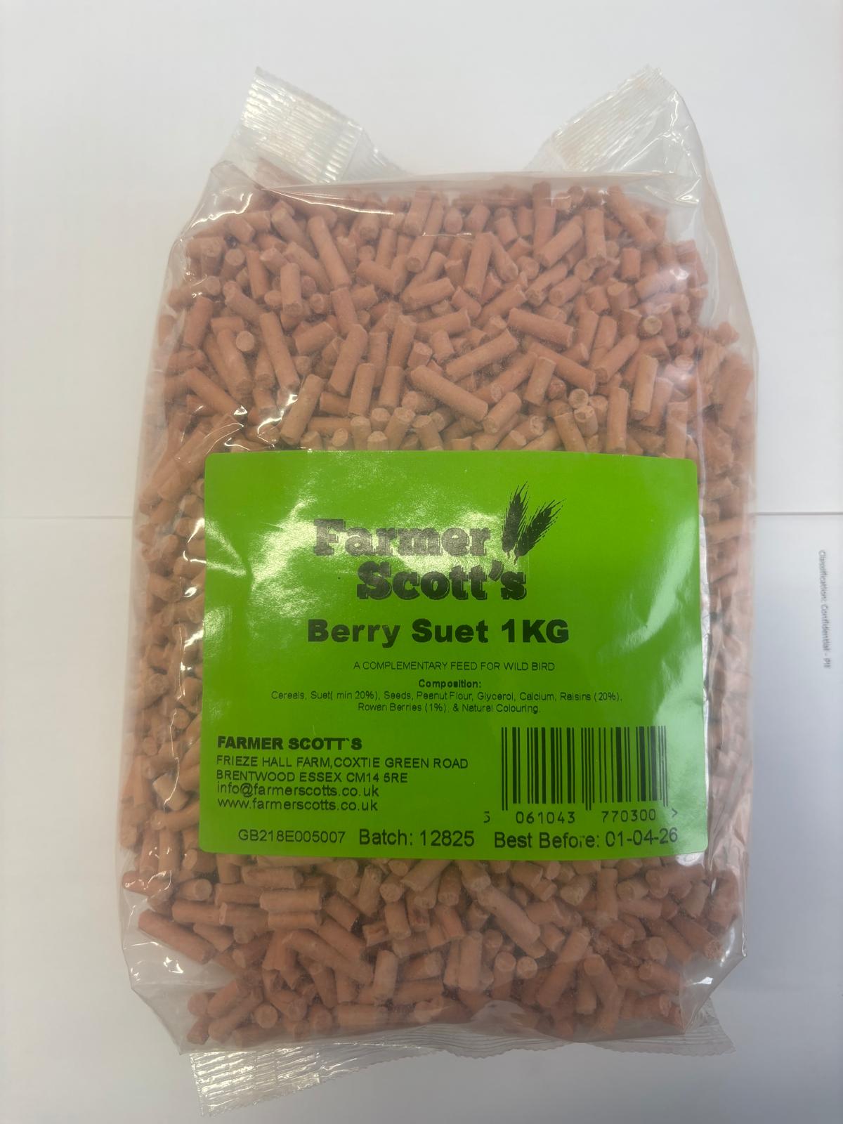 Farmer Scott’s Suet Berry Bites Feed for Wild Birds 1kg
