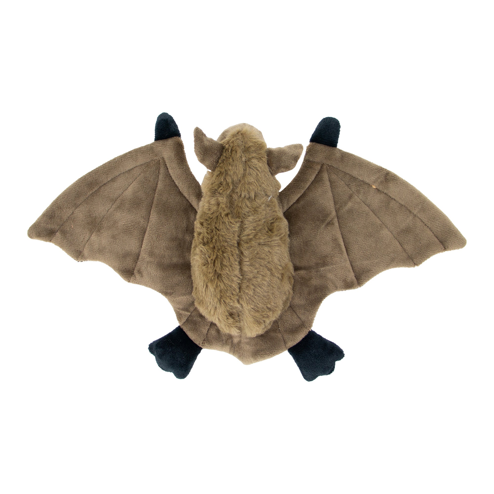 Back view of the Barnaby Bat plush toy with its wings spread