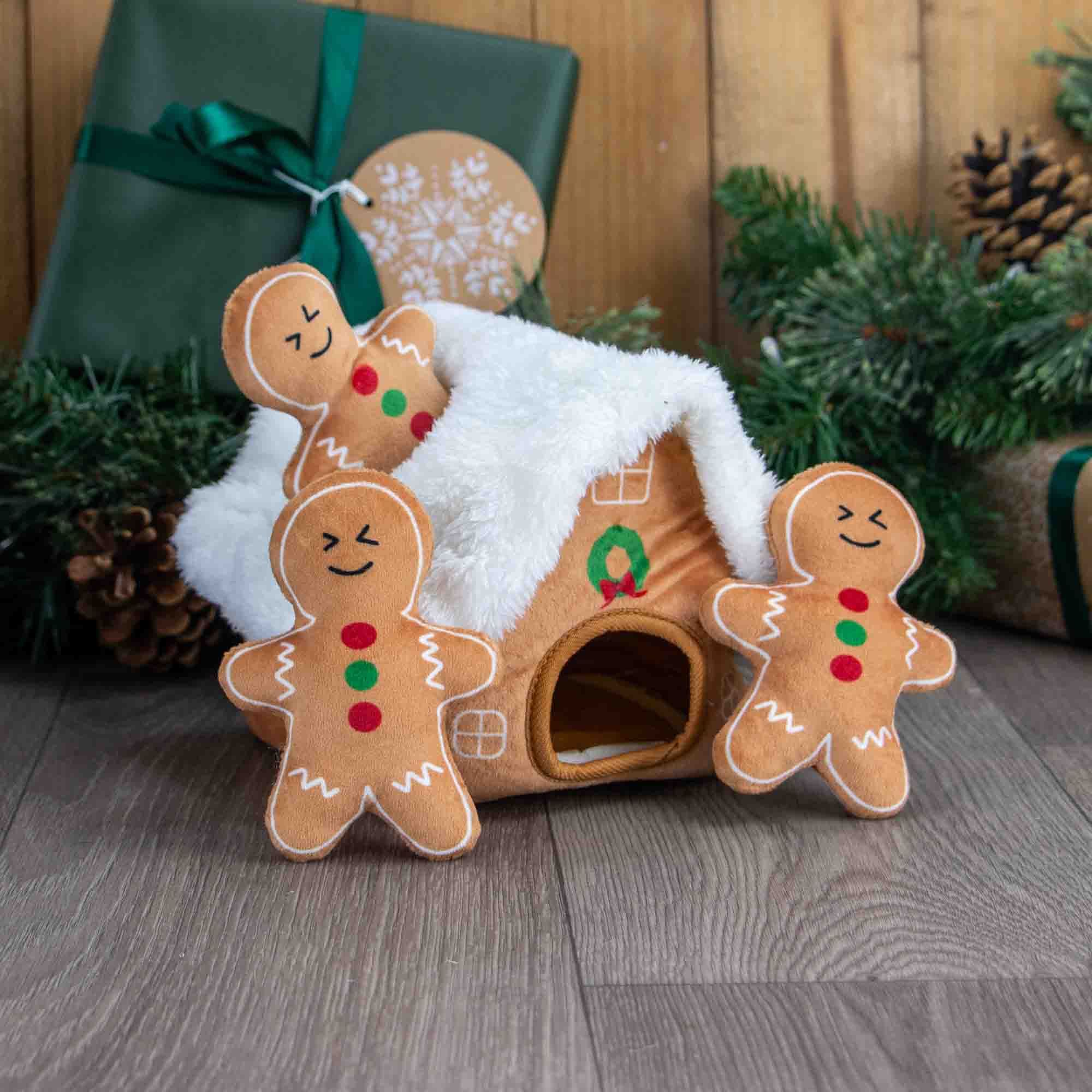 Ancol Gingerbread Snuffle House festive enrichment toy