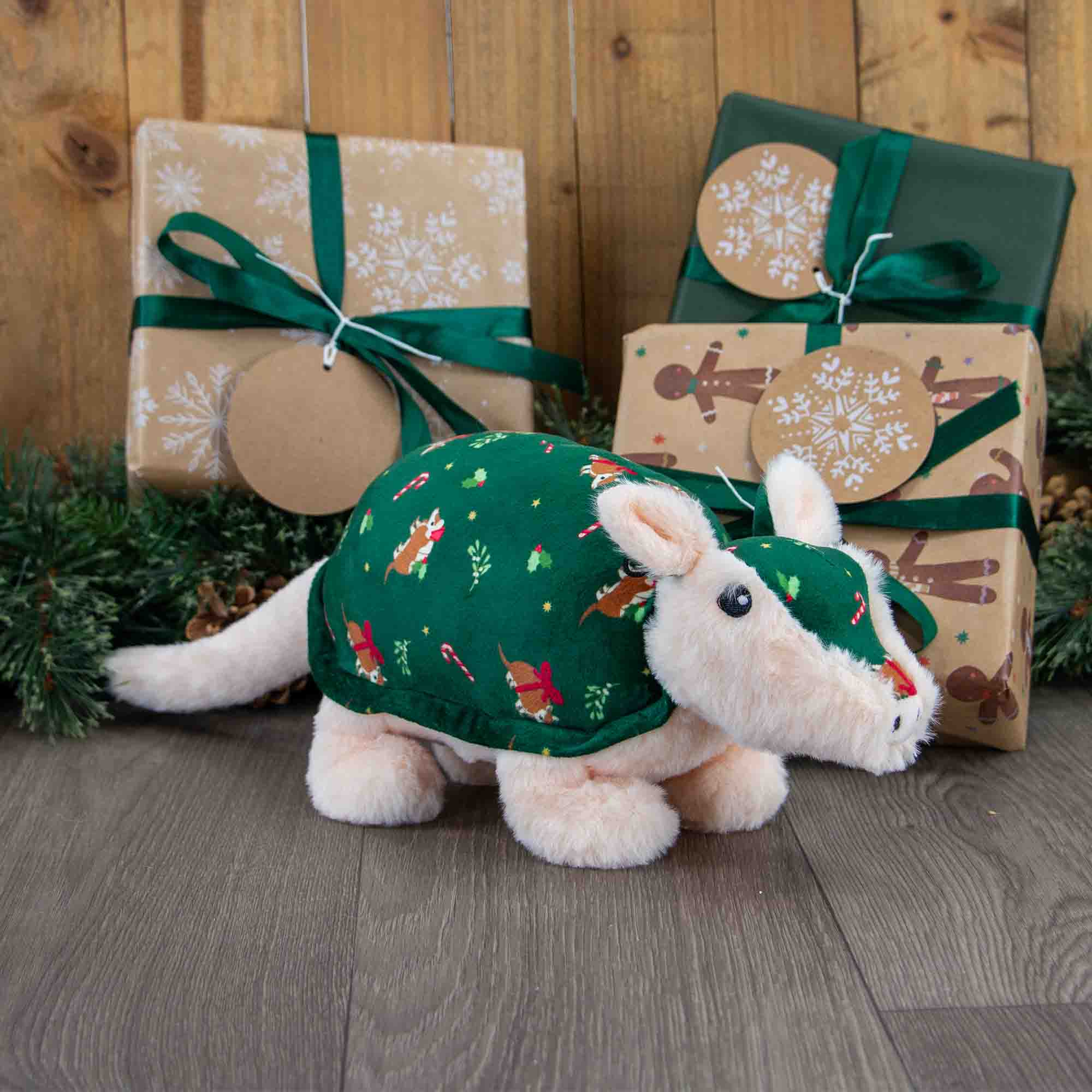Ancol Arnold Armadillo plush squeaky dog toy