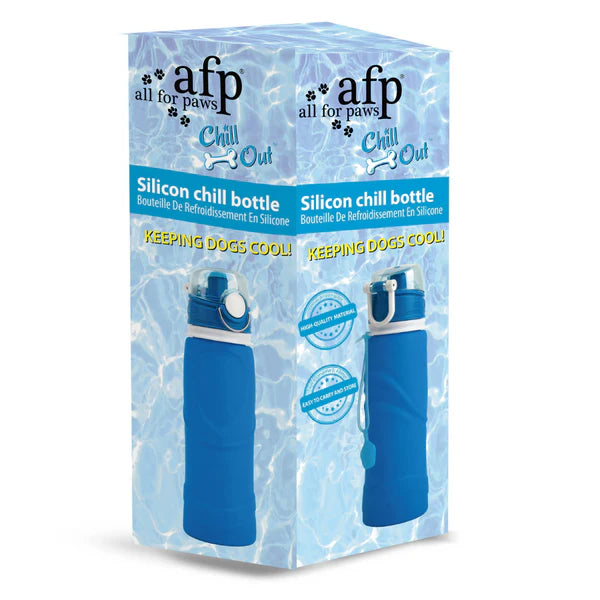 All For Paws Chill Out Silicone Foldable Travel Water Bottle 750ml - Dog Hydration Bottle