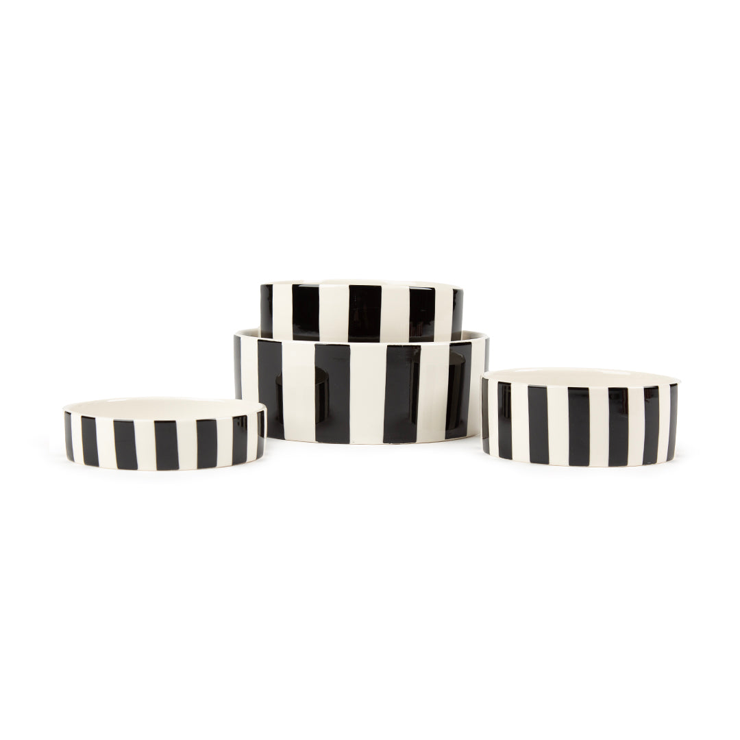 Scruffs Amalfi Stripe Food Bowl 15cm Black