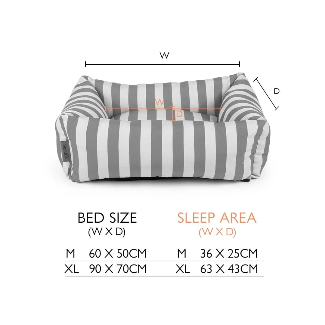 Scruffs Amalfi Box Bed M Pink Stripe - Washable Recycled Dog Bed
