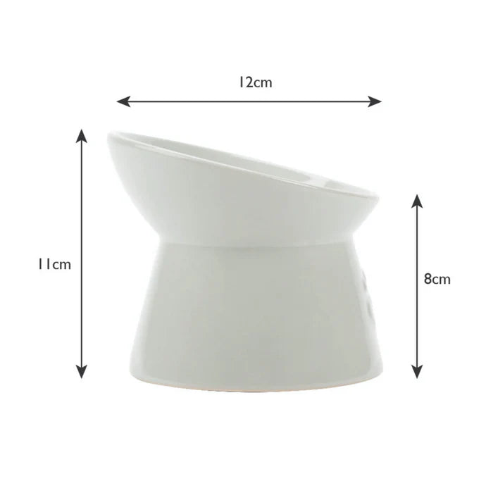 Scruffs Icon Raised Cat Feeder Bowl – Light Grey